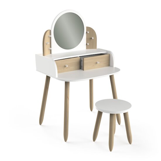 Lili Coiffeuse + tabouret   Blanc / Beige        de               CBA Meubles