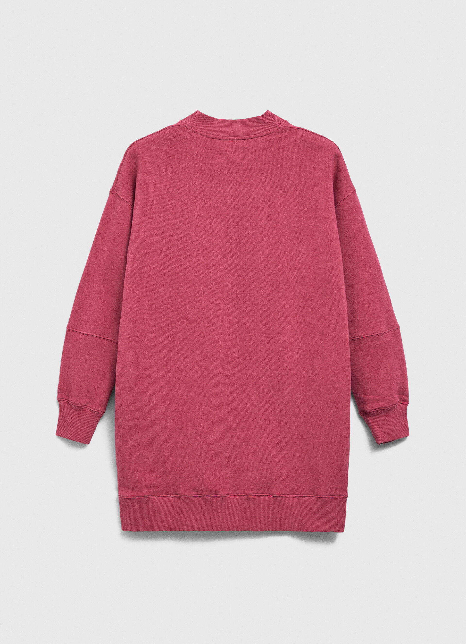 VESTIDO CURTO DE MOLETOM COM LOGOTIPO - rosa blush escuro