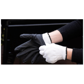 Pit Boss wegwerp nitril handschoenen zwart 50 stuks   2 katoenen handschoenen