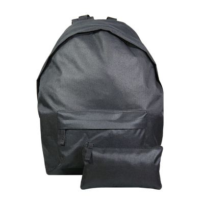 Sac à dos + 1 trousse - 1 compartiment - noir - avec 5 patchs garçon - Bagtrotter
