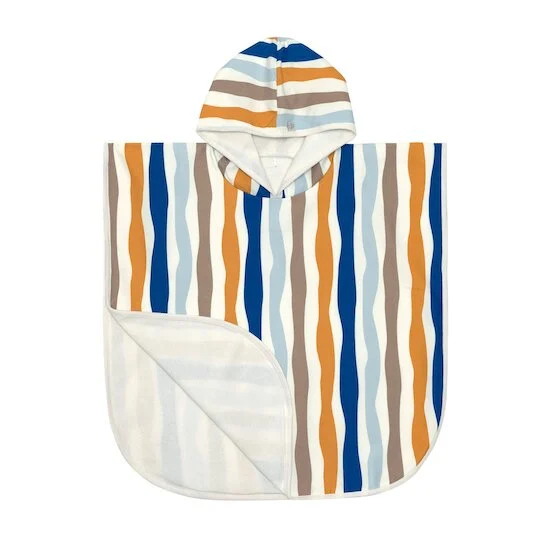 Poncho de Plage anti-UV   Vagues Bleu        de               Lässig