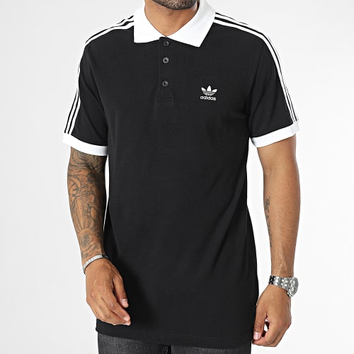 Polo Manches Courtes A Bandes 3 Stripes IL2501 Noir