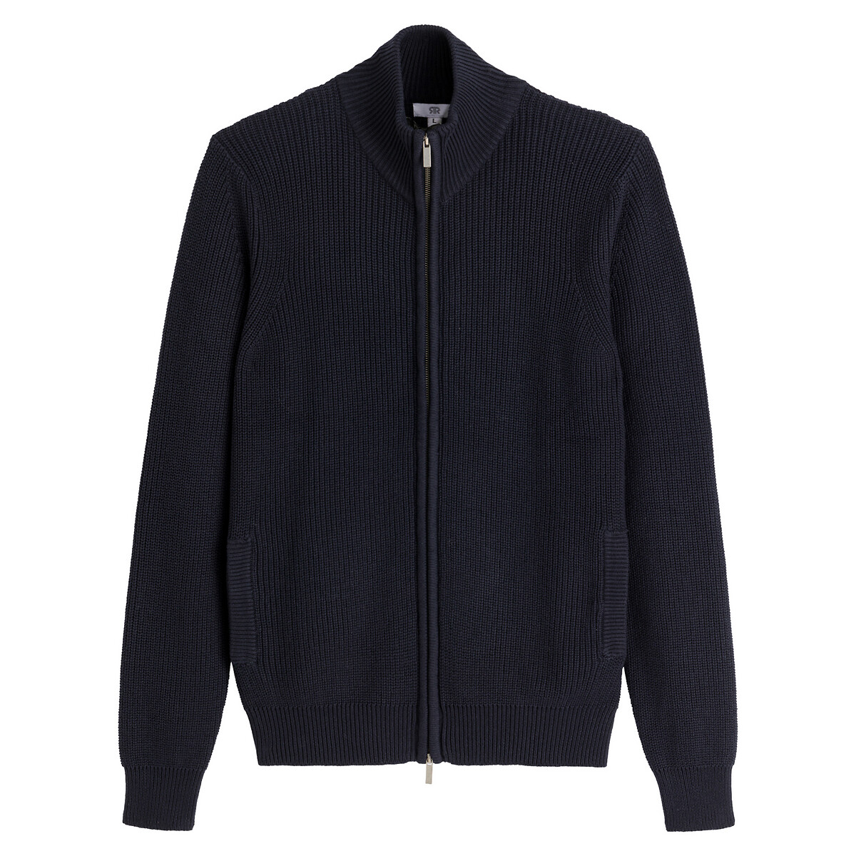 LA REDOUTE COLLECTIONS<br>Cardigã com zíper, ribana inglesa, algodão