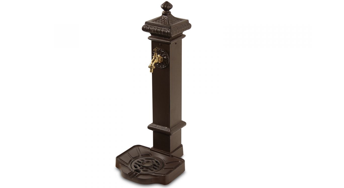 Fontaine de jardin aluminium-métal marron 29x33x76cm