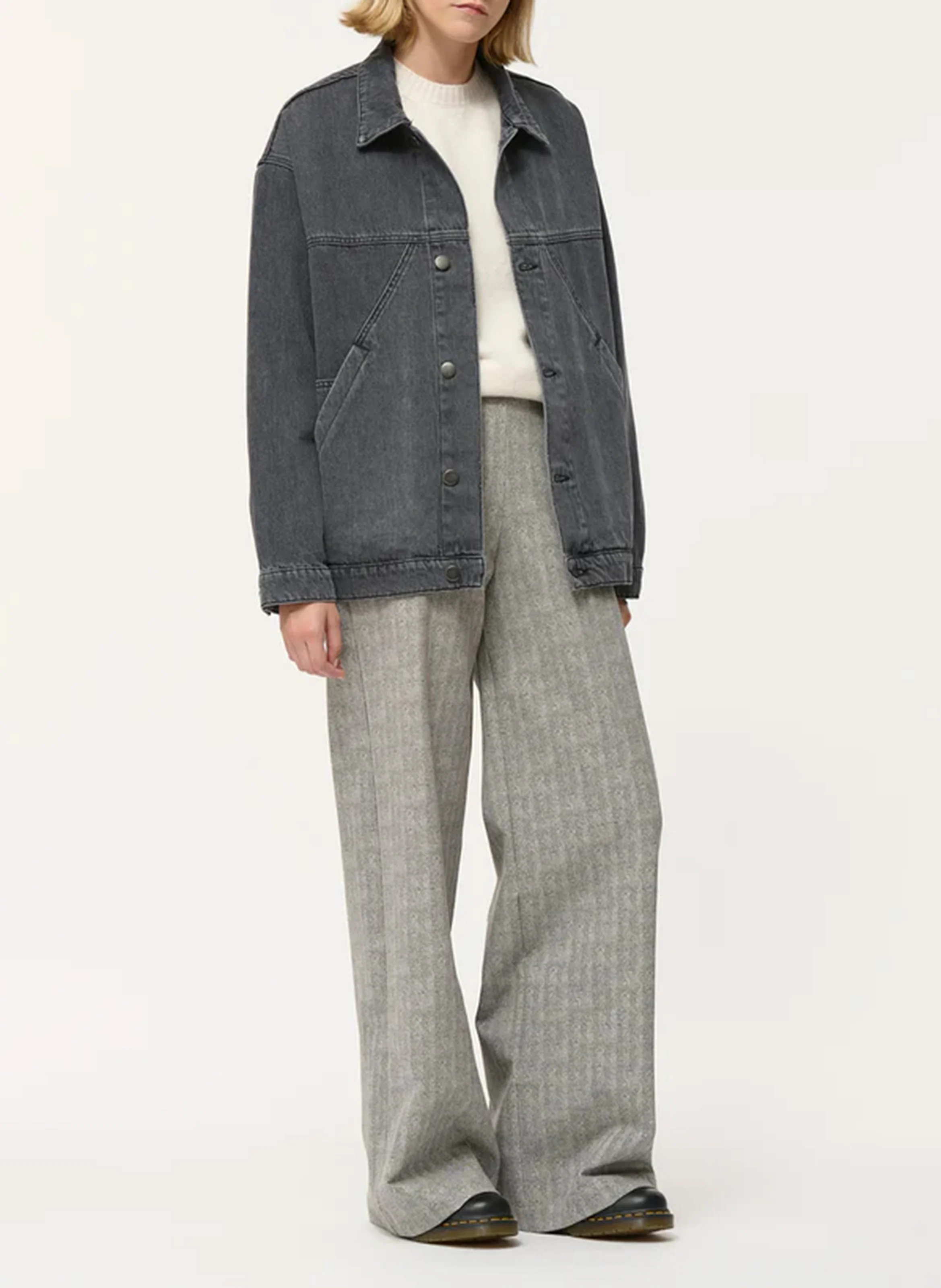 Surchemise oversize en jean délavé | Gris
