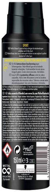 Fa - Men Deodorant Spray - Sport - 6x150 ml - Vegan Formule