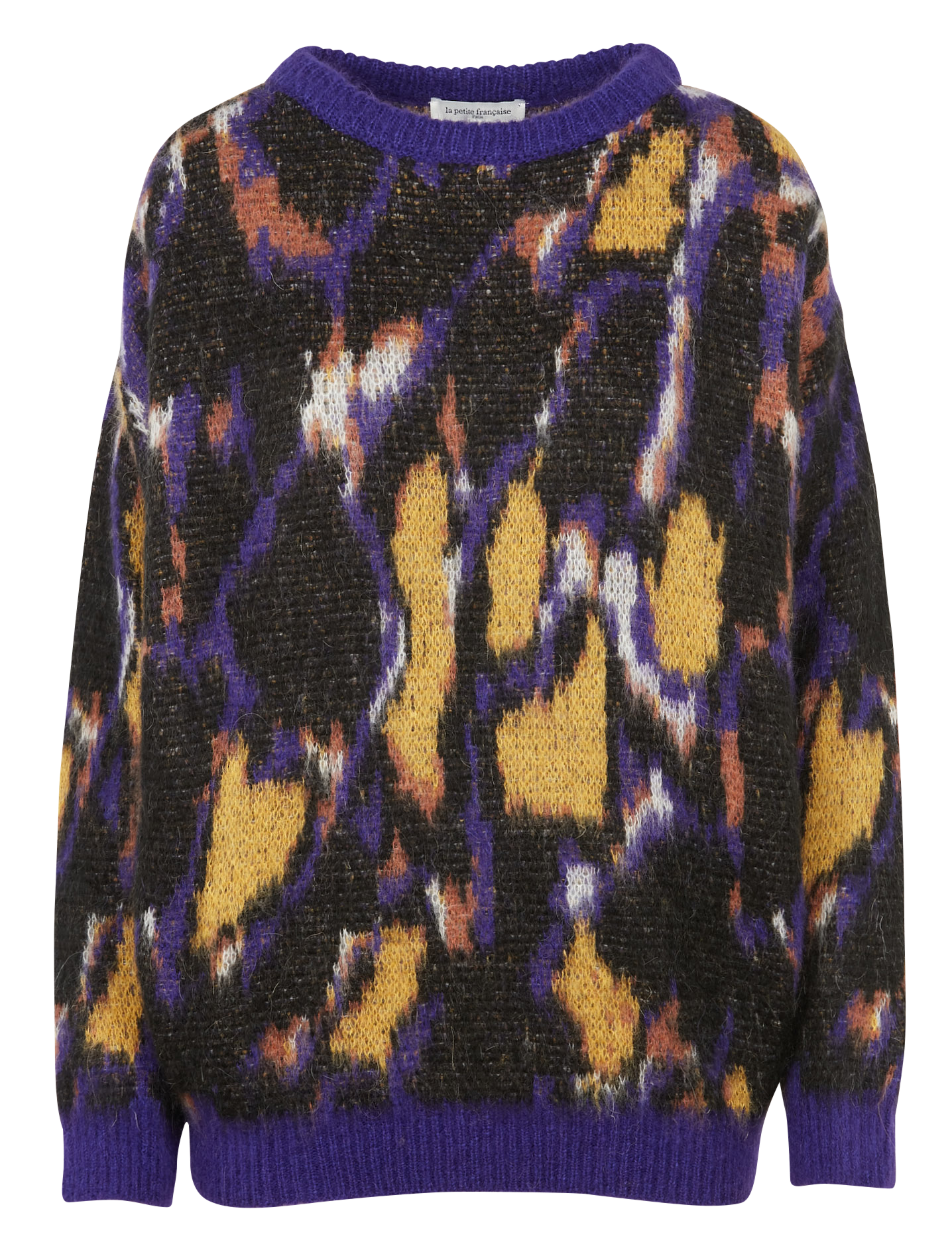 PANTHERE - Pull col rond imprimé jacquard| Violet