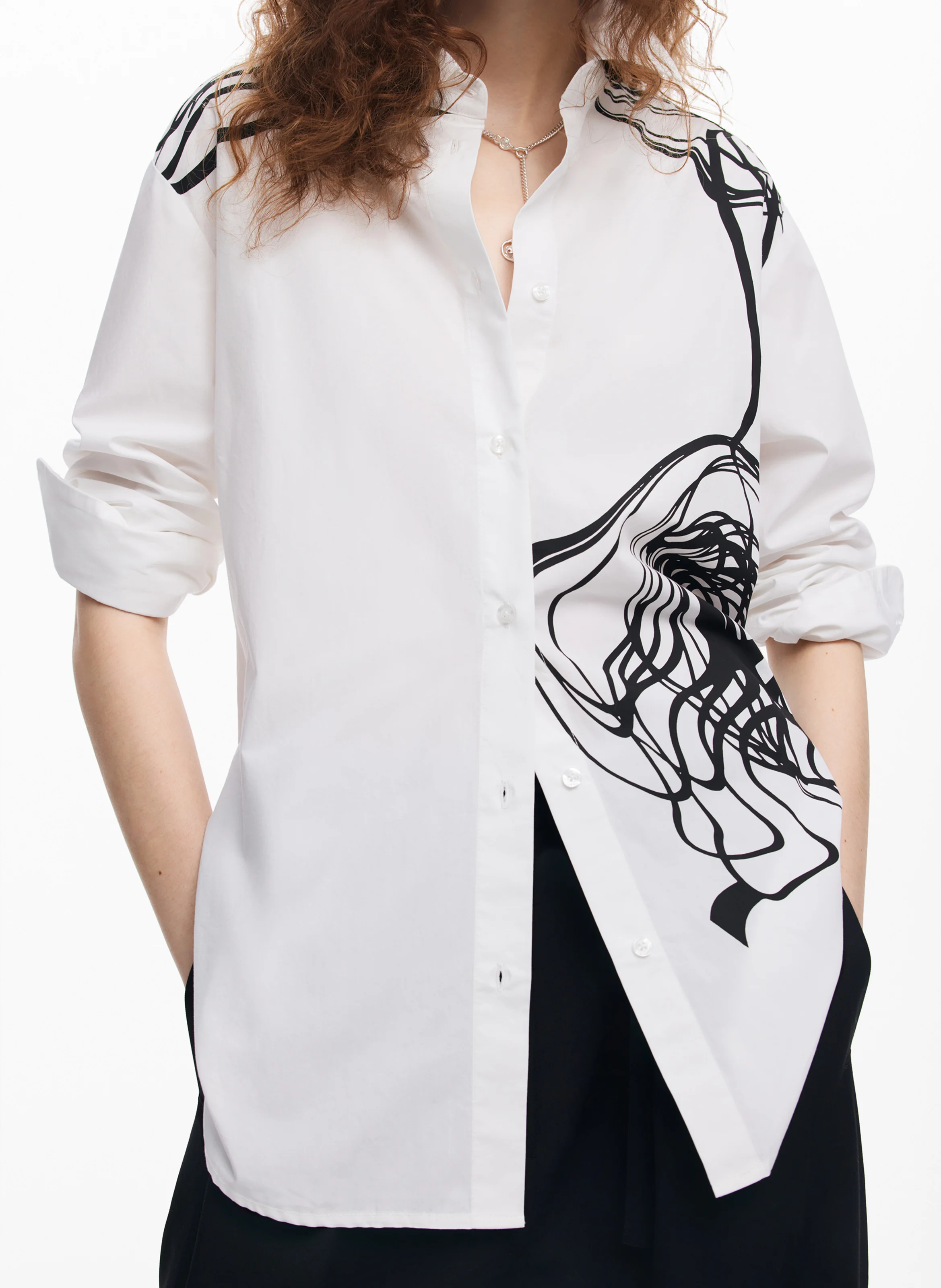 Chemise col classique en coton | Blanc