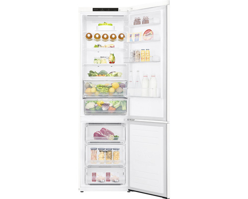 LG GBB62SWGGN koel-vriescombinatie (B x H x D): 59,5 x 203 x 68,2 cm; Koelgedeelte: 277 l; Vriesgedeelte: 107 l; Capaciteit: 5 flessen