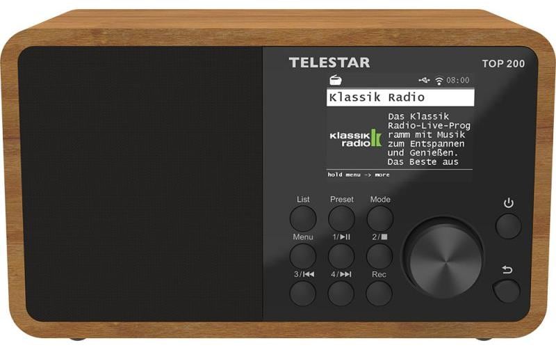 Internet Radio TOP 200 Braun/Holz<br>Mono-Radio mit DAB+/FM und Internetradio