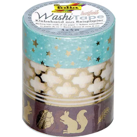 Folia Washi Tape, Hotfoil gold III, 4er Set