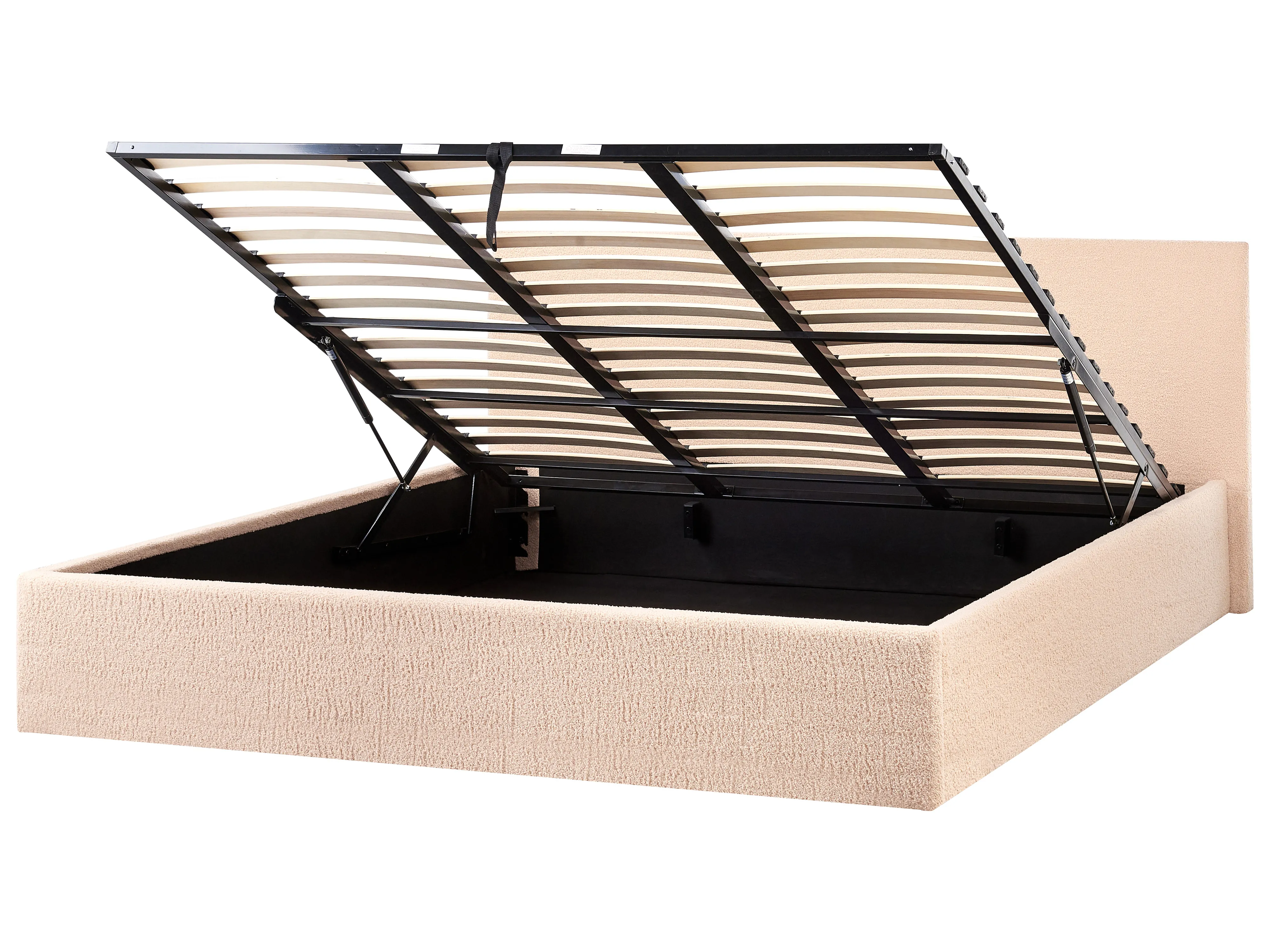 Bed met opbergruimte Bouclé ORBEY 180 x 200 cm Beige