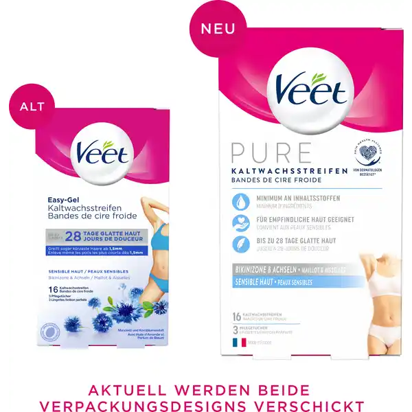 Pure Kaltwachsstreifen für Bikinizone & Achseln