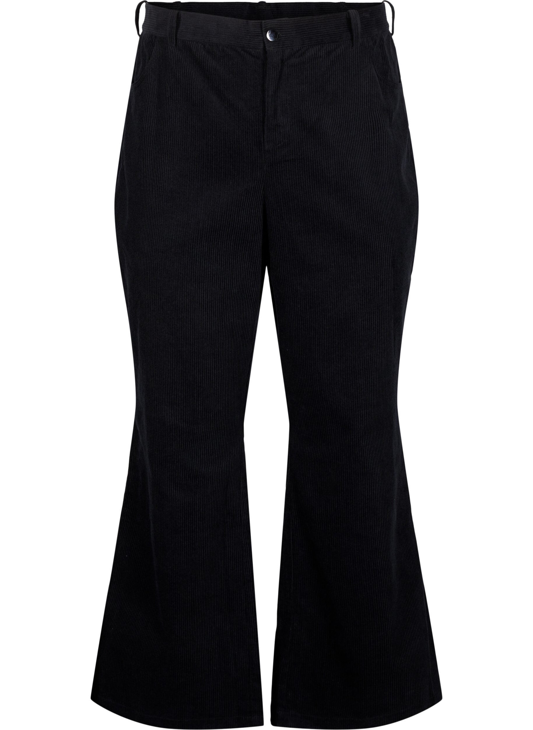 Fløjlsbukser med bootcut og høj talje