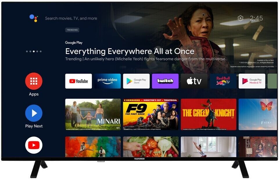 Telefunken XU55AN751S Android TV 55 Zoll Fernseher (4K UHD Smart TV, HDR Dolby Vision, Triple-Tuner, Dolby Atmos)