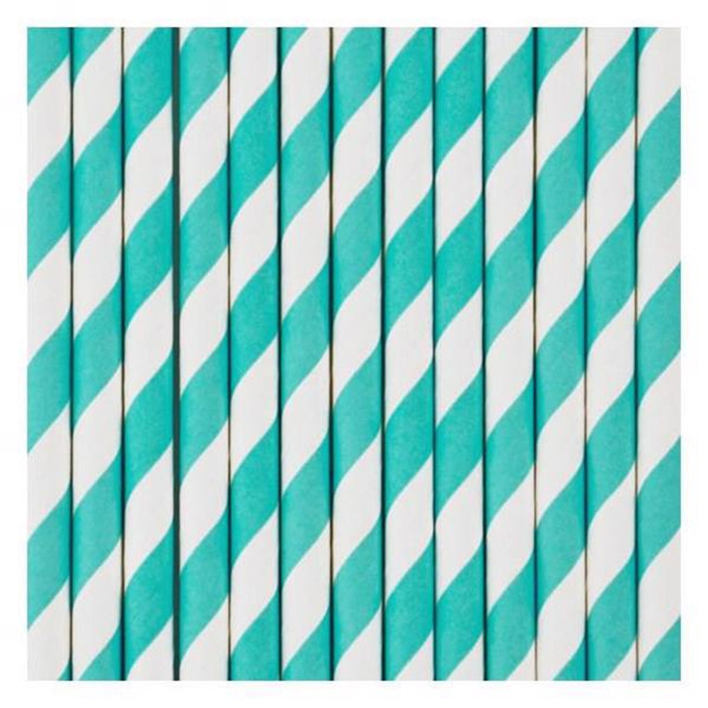 Køb My Little Day 25 Sugerør Light Blue Stripes