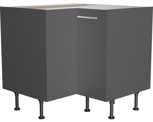 Optifit hoekonderkast Ingvar420 BxDxH 90x58,4x87 cm antraciet mat gedemonteerd scharnier omkeerbaar (links of rechts te monteren)