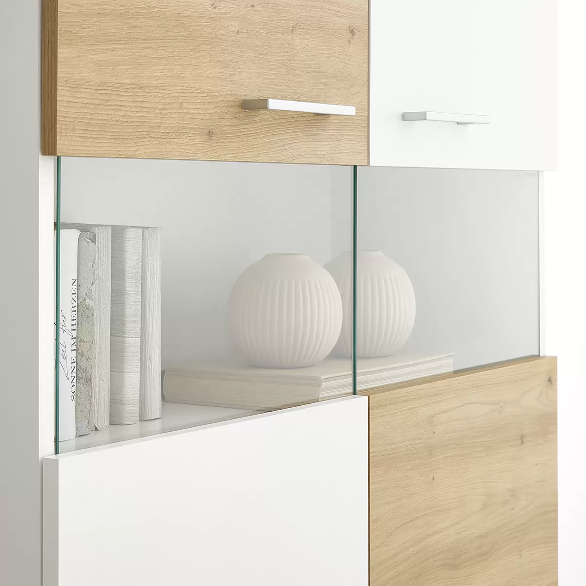 Highboard Valencia weiss,Artisan Eiche