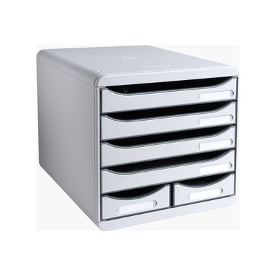 Exacompta Office Big Box - Module de classement 6 tiroirs - gris clair