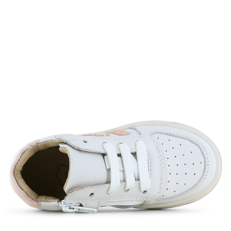 Shoesme wit-roze sneaker Microfiber leer | Meisjes schoenen
