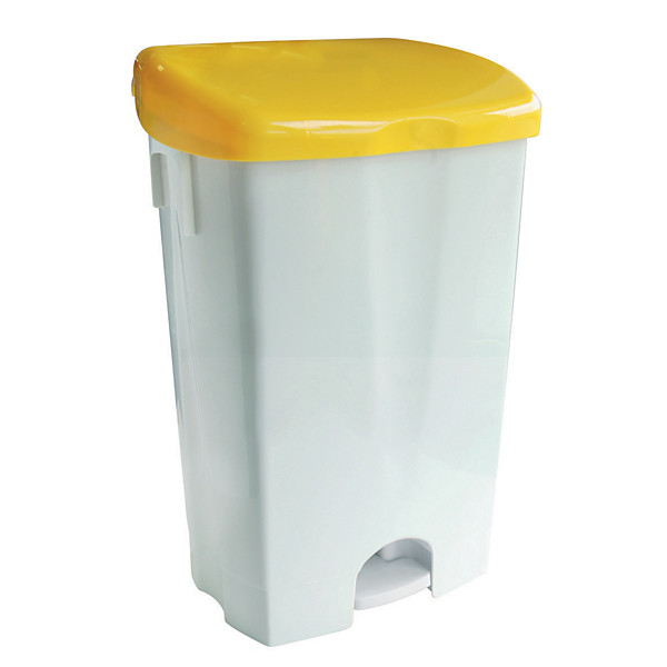 Poubelle à pédale 50 L jaune