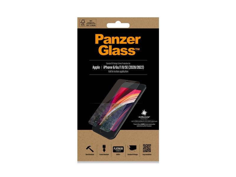 Panzerglass Displayschutz Standard Fit iPhone 6/6S/7/8/SE 2 Display-Schutzfolie für das Apple iPhone 6/iPhone 6s/iPhone 7/iPhone 8/iPhone SE (2. Gen. / 2020)/iPhone SE (3. Gen. / 2022)
