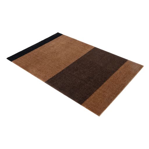 Tica Copenhagen Stripe Horisontal Gulvtæppe, Cognac/Dark Brown/Black, 90x130 cm