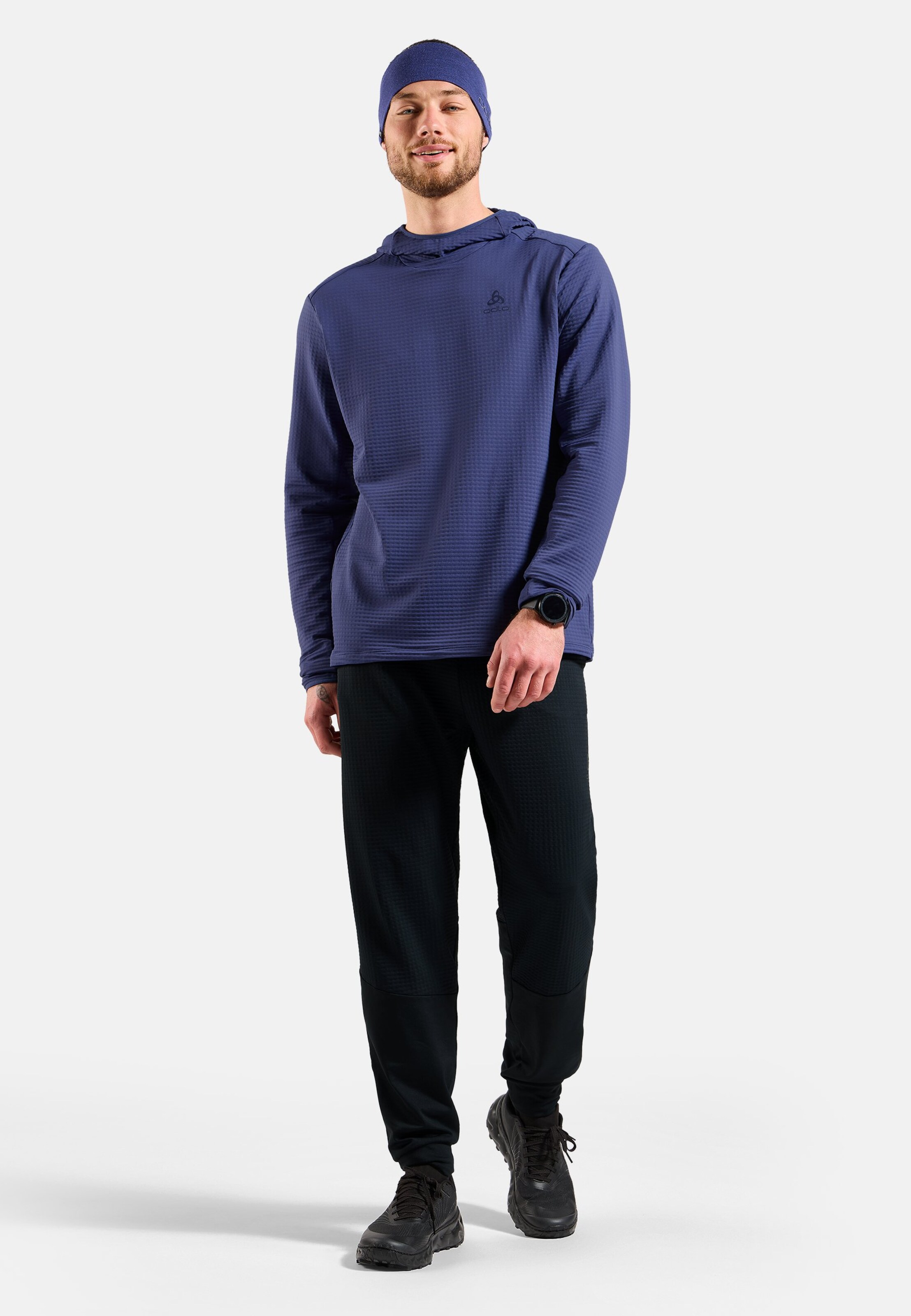 Essentials Thermal Laufhoodie in Skipper Blue