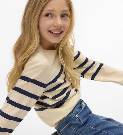 Vero Moda Girl Bluse - Strick - VmSaba - Birch/Navy Blazer