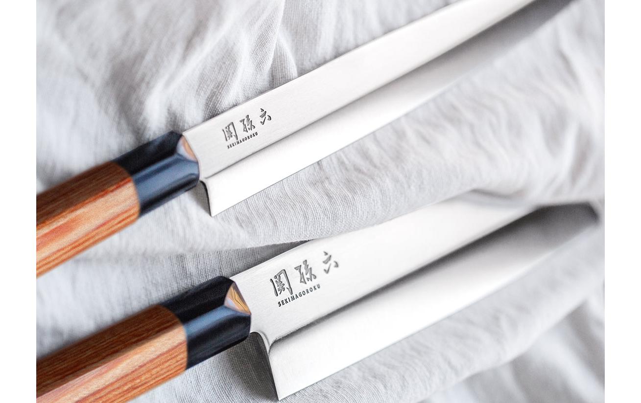 Kochmesser Red Wood Yanagiba 24 cm, BraunSushi-Messer mit Edelstahlklinge