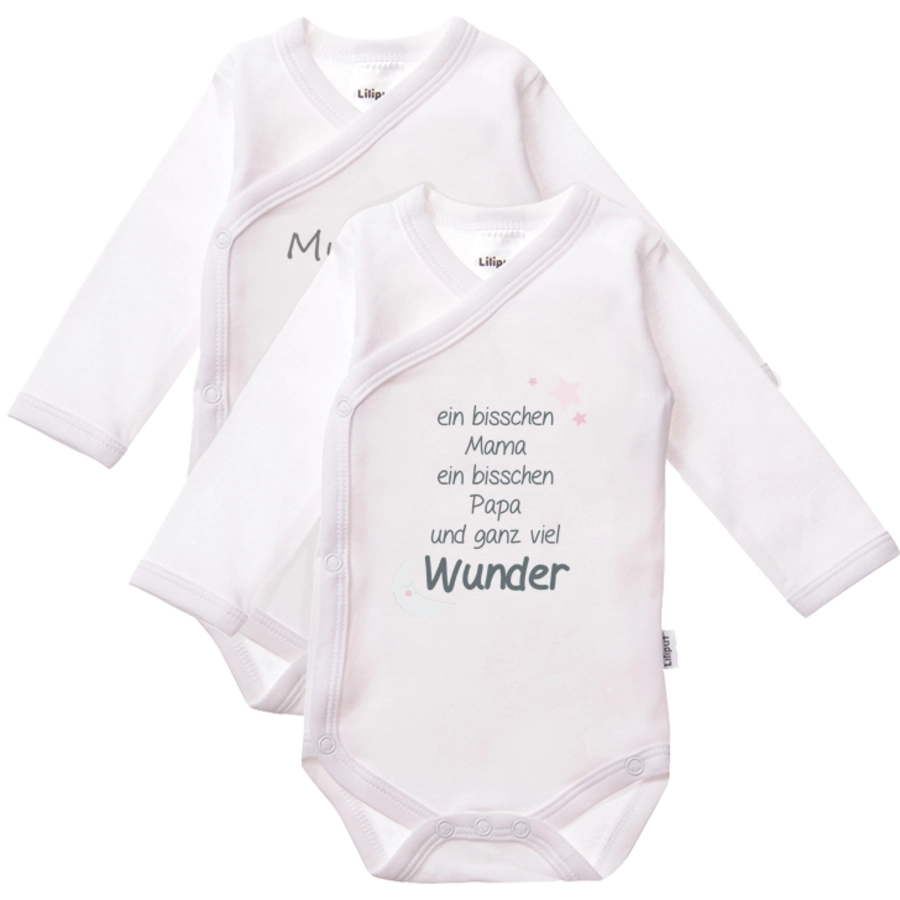 Liliput Wickelbody 2er-Pack Mummy + Daddy weiß