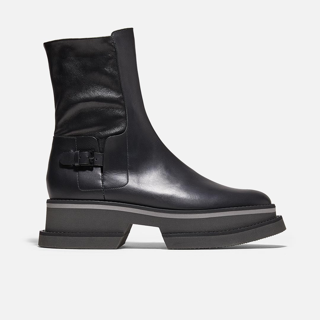 ANKLE BOOTS - BEY ankle boots, black calfskin || OUTLET