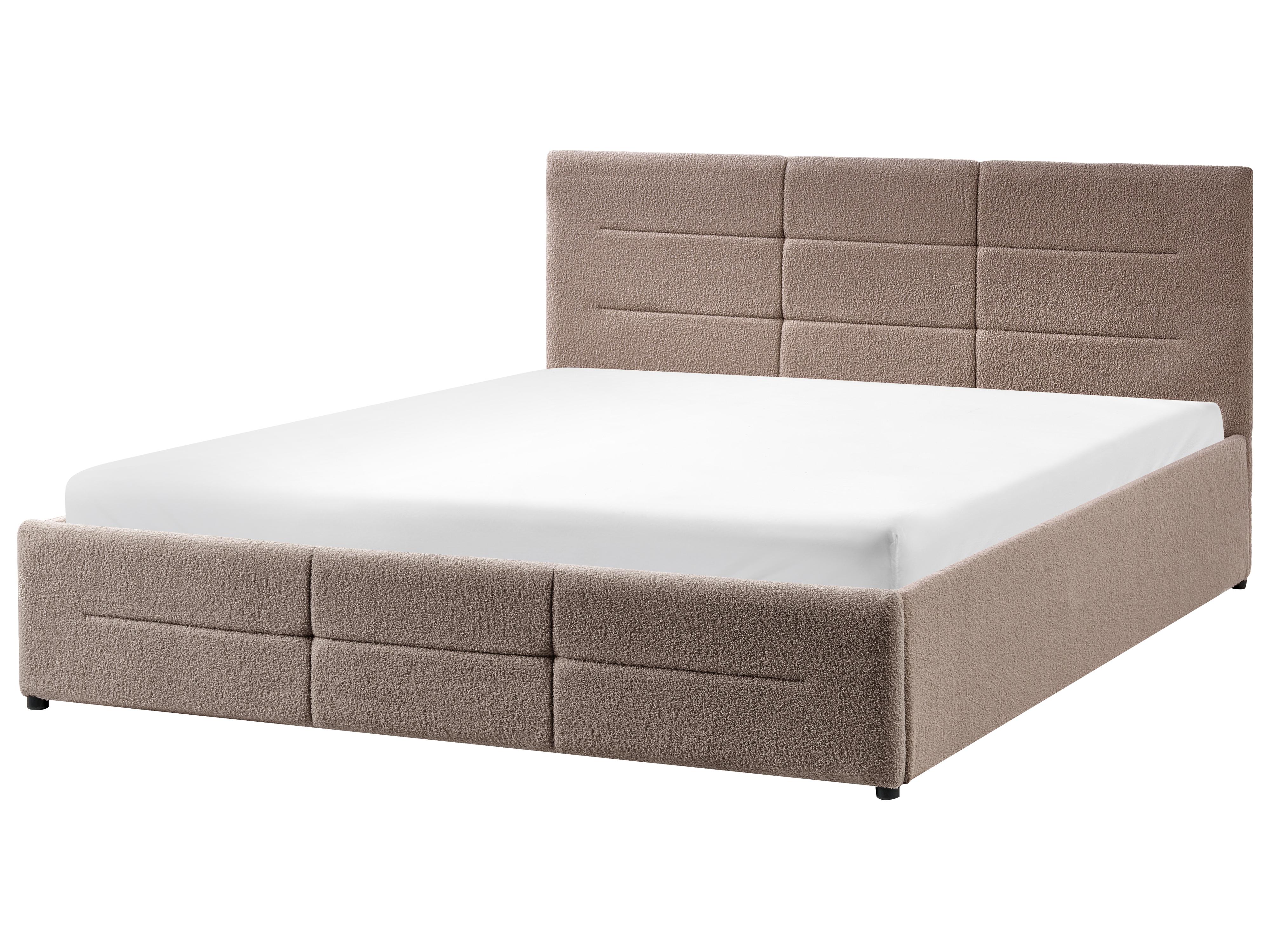 Bed met opbergruimte Bouclé MASSOGNES 160 x 200 cm Taupe