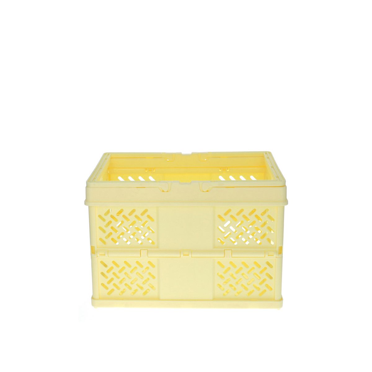 Caisse de rangement pliable en plastique jaune Roodoudou