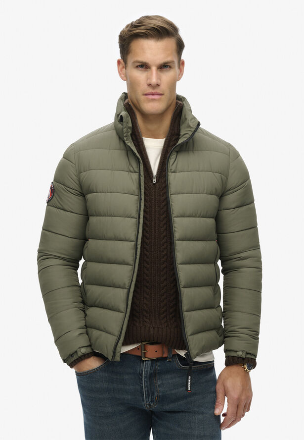 Superdry FUJI EMB PADDED JACKET Dusty olive green
