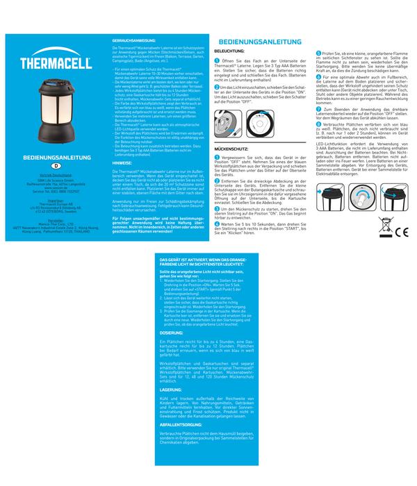 Thermacell Mückenabwehr Laterne ohne