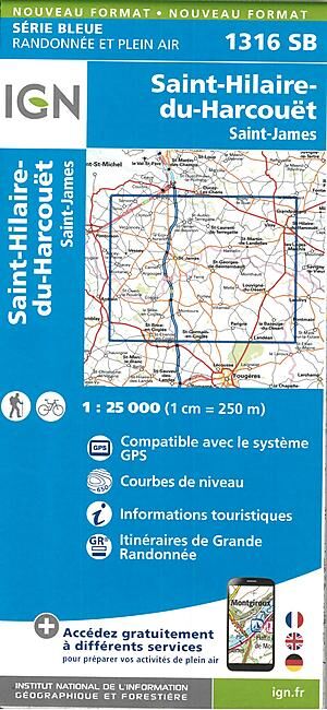 IGN - 1316 SB ST HILAIRE DU HARCOUET 1 25 000