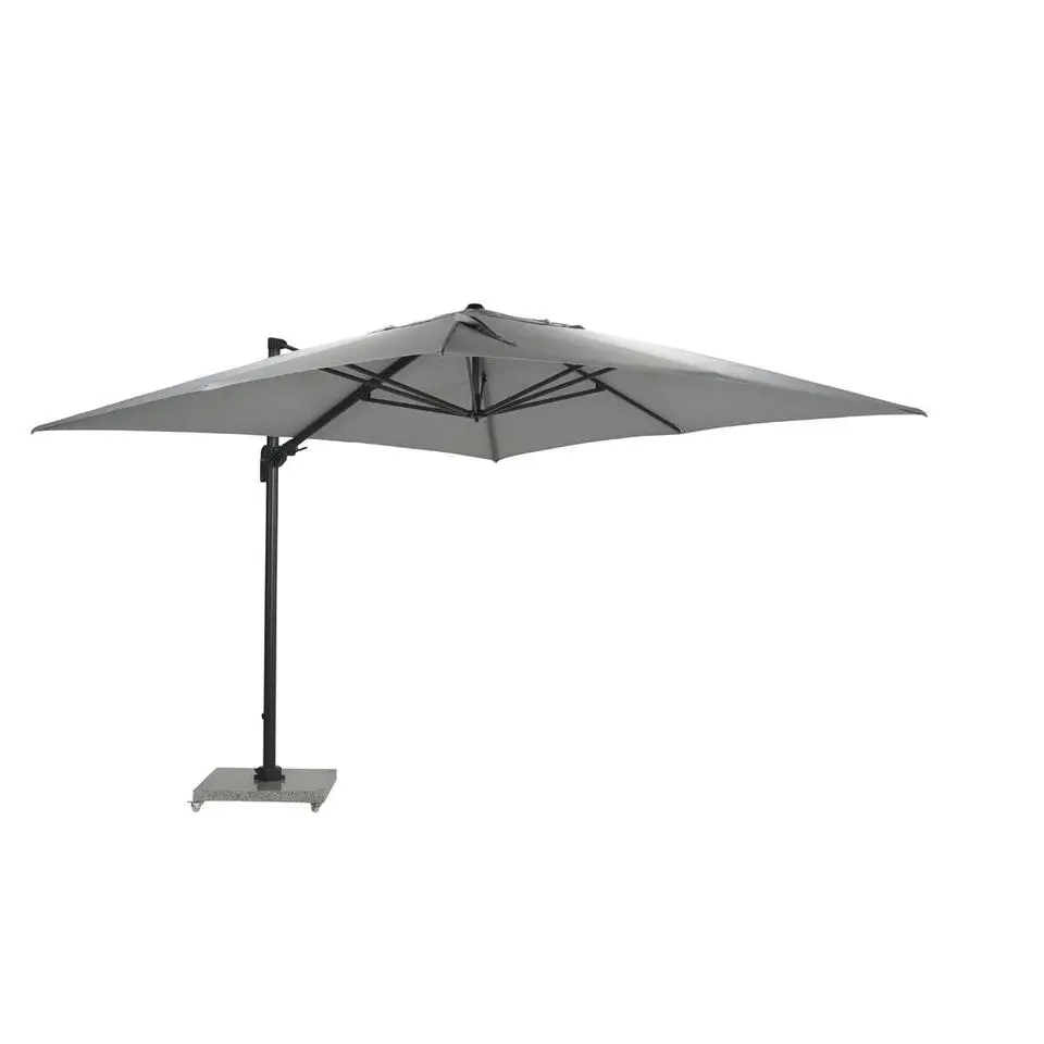 Hawaii Big Pole II parasol - 350x350 cm - carbon black - royal grijs