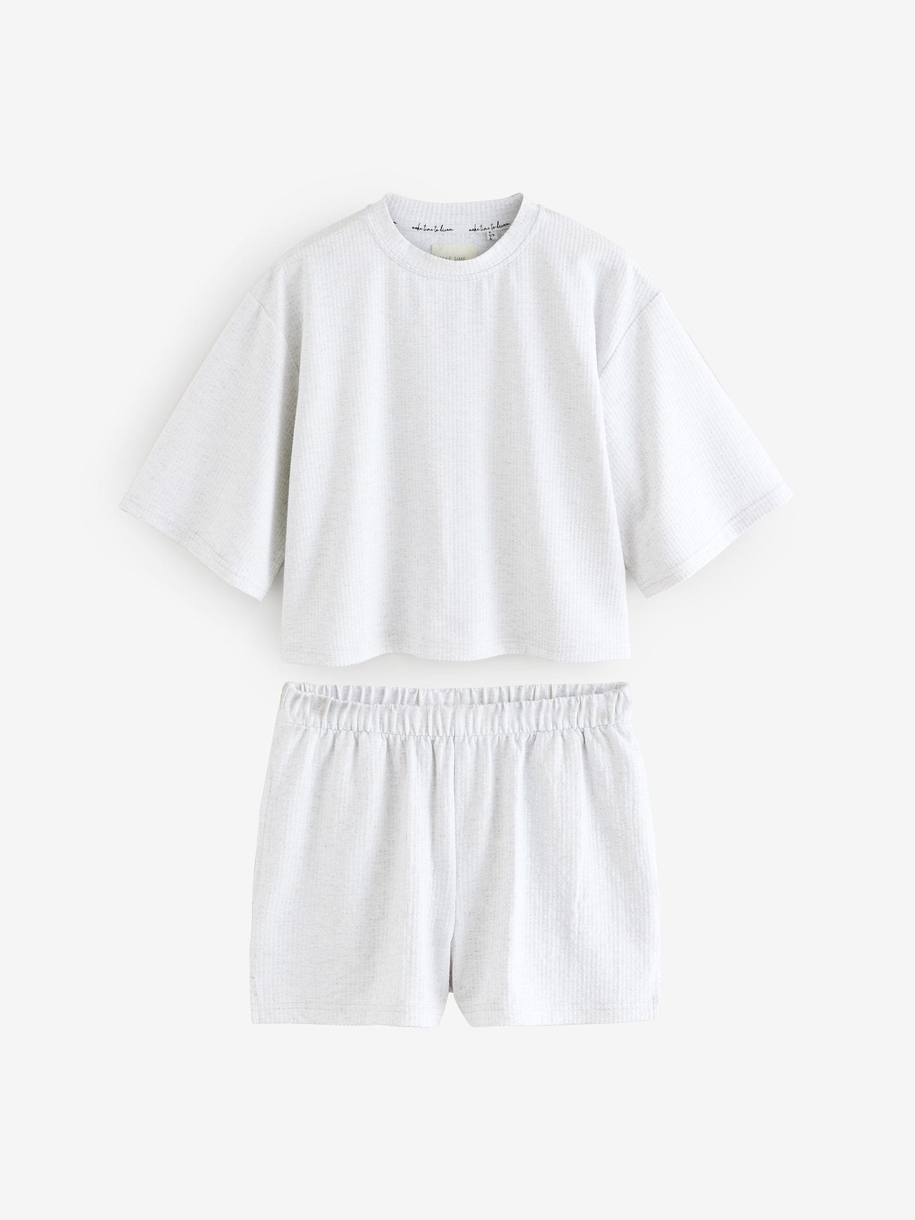 Grijs - Getextureerde korte pyjama