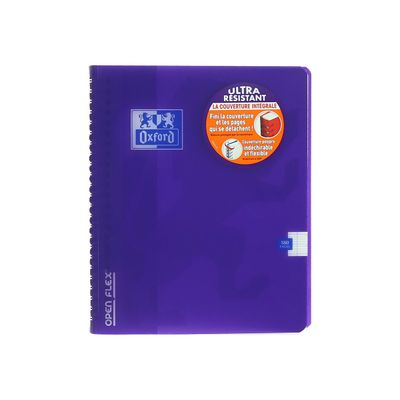 Oxford Openflex - Cahier polypro à spirale 17 x 22 cm - 180 pages - grands carreaux (Seyes) - disponible dans différentes couleurs