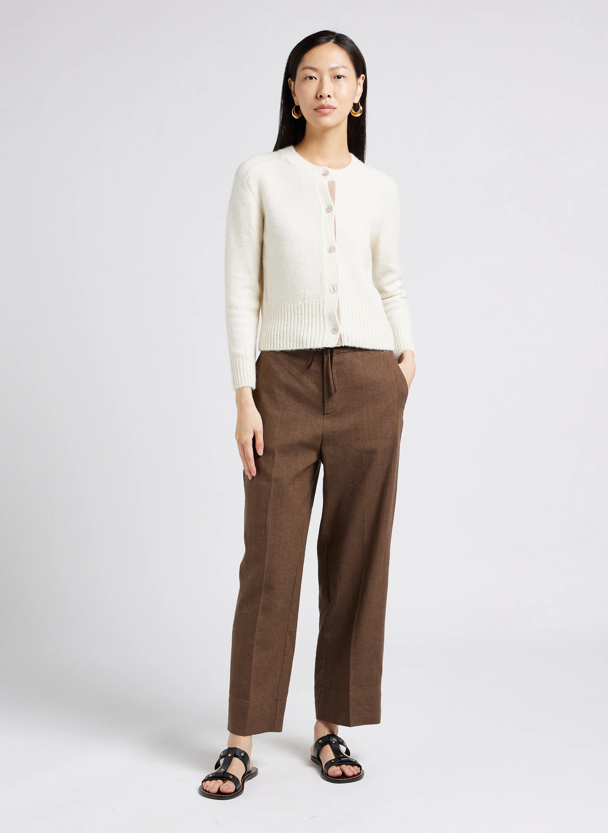 LYNE - Gilet court boutonné| Beige