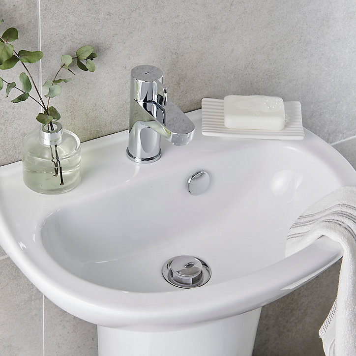 Lave-mains céramique blanc GoodHome Zuari
