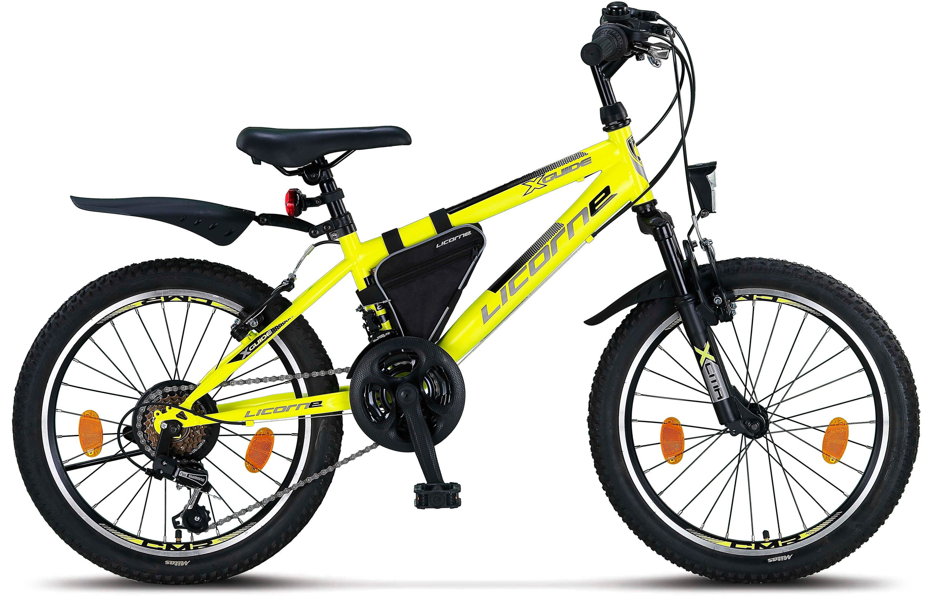 Licorne Bike Guide Premium Mountainbike in 20, 24 und 26 Zoll - Fahrrad für Mädchen, Jungen, Herren und Damen - Shimano 21 Gang-Schaltung, Kinderfahrrad, Kinder