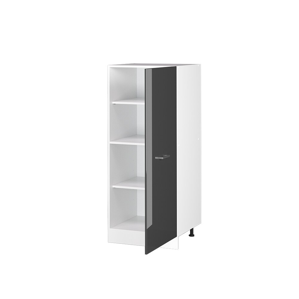Vicco Backofenumbauschrank Küchenschrank Küchenzeile R-Line 60 cm Weiß Anthrazit große Tür Hochglanz