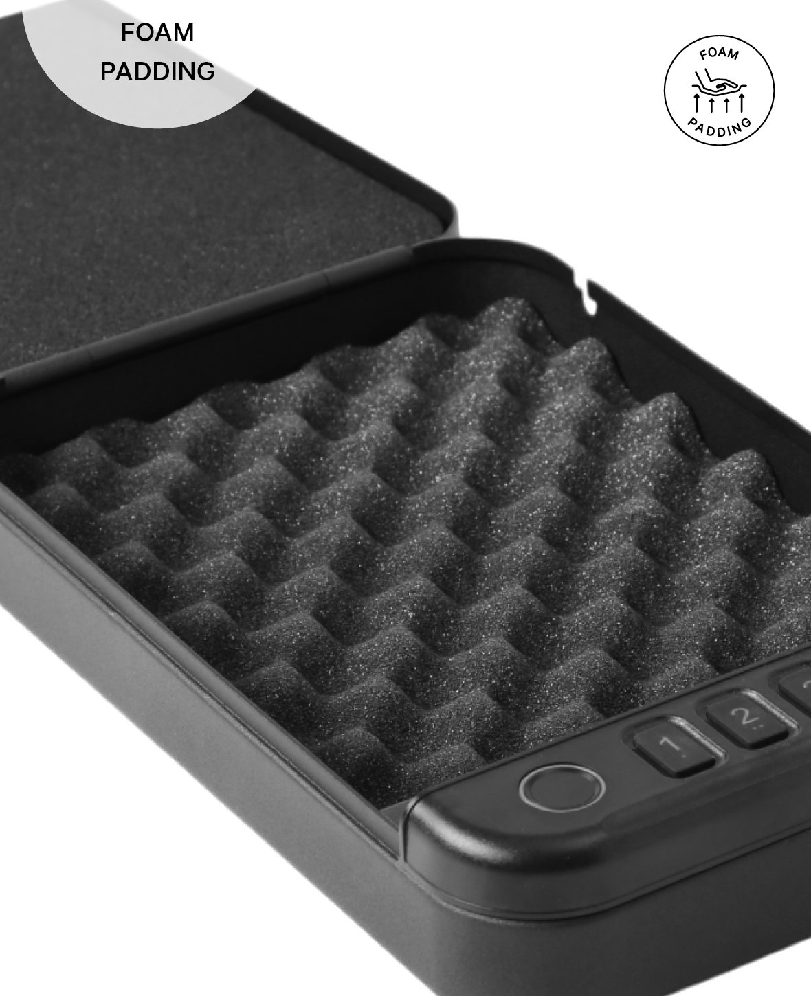 MK2 Slim portabler Fingerabdruck Safe für Aufbewahrung von Wertsachen - Schwarz