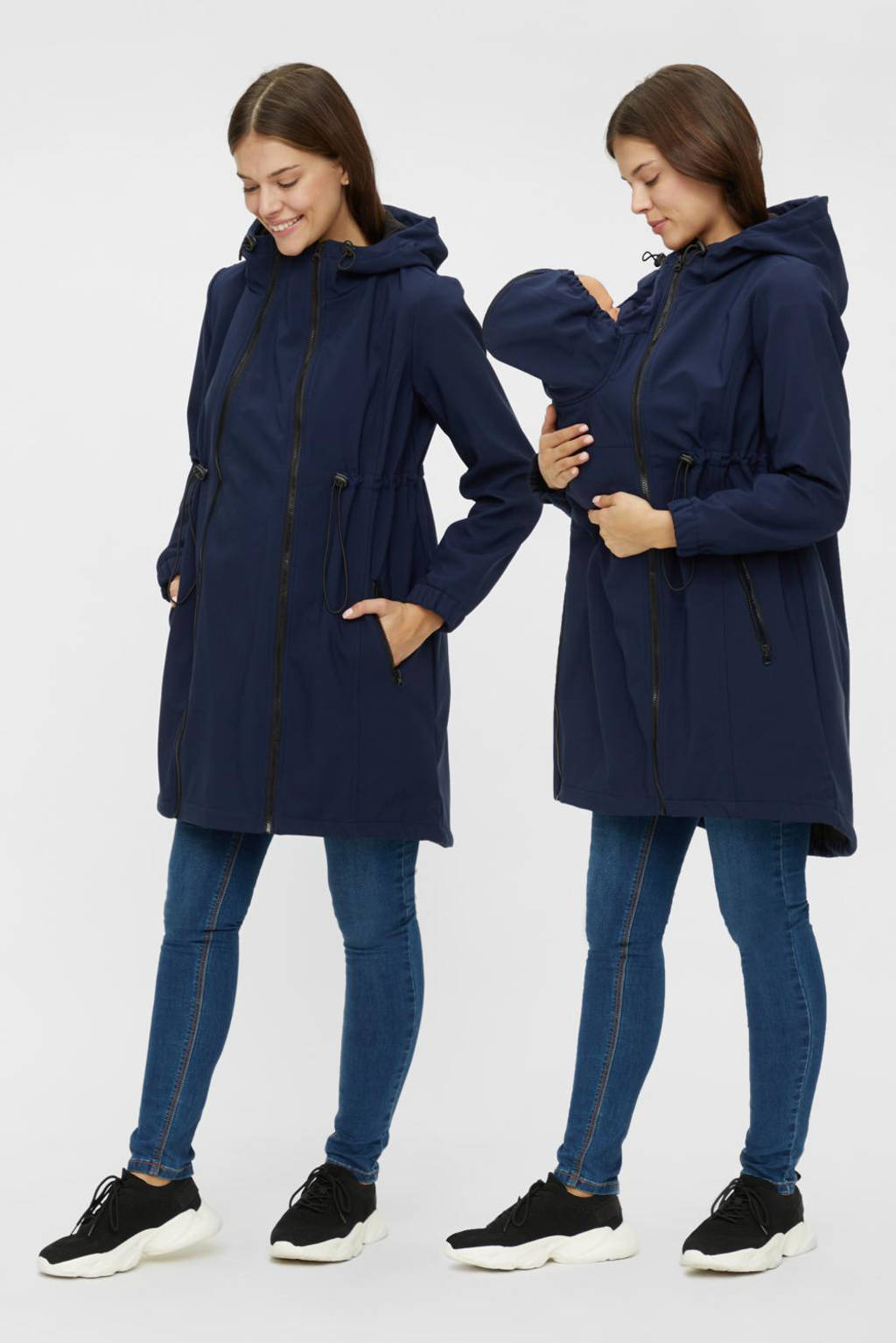 MAMALICIOUS loose fit zwanerschaps- en draagjas MLSHELLA donkerblauw