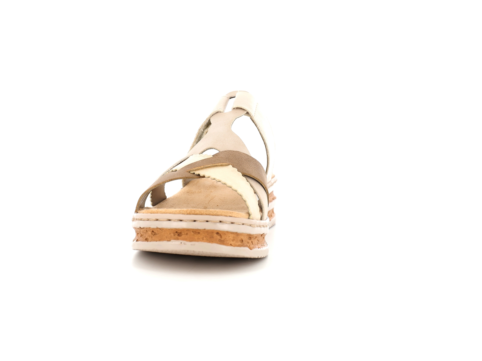 Rieker-62989 Matières combinées Beige Or