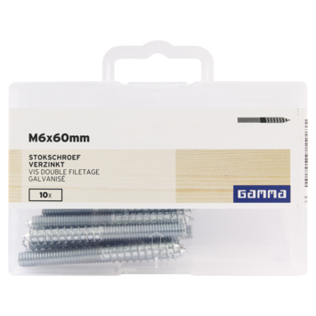 GAMMA stokschroef M6 x 60 mm 10 stuks