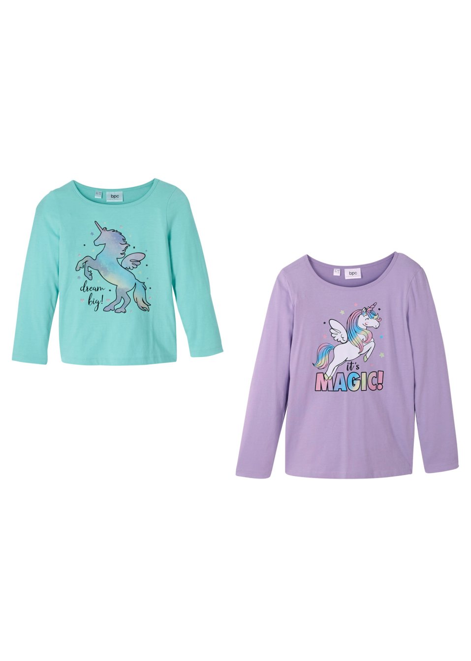 Lot de 2 T-shirts manches longues fille coton