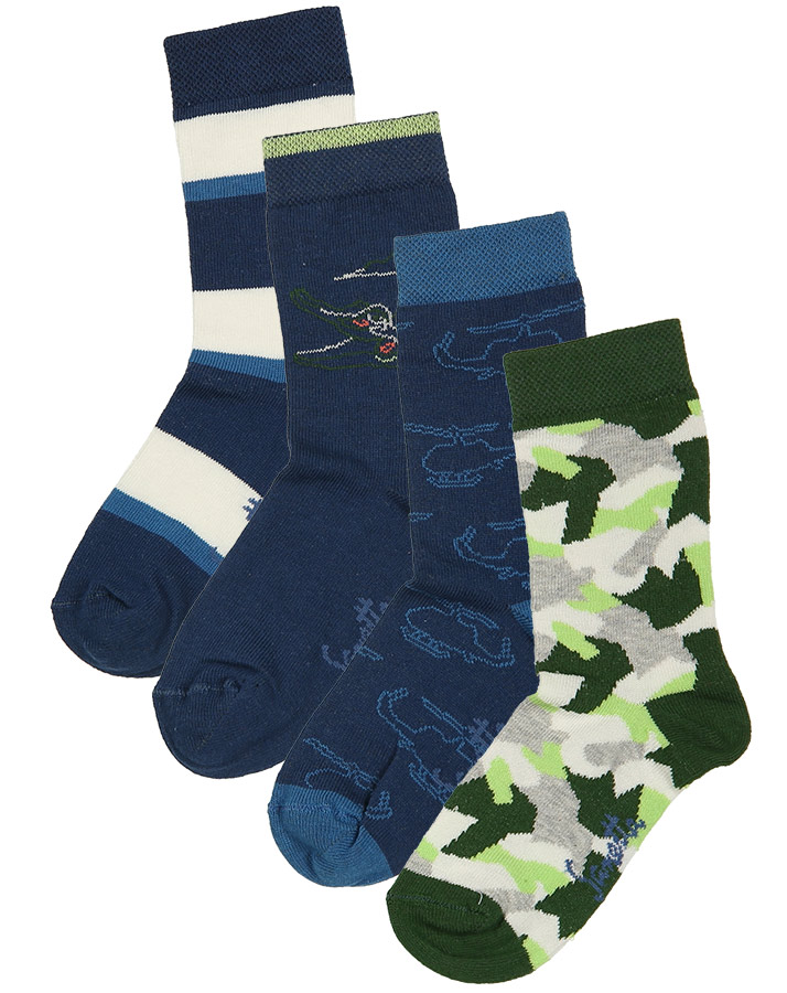 Socken CAMOUFLAGE 4er-Pack in blau/grün